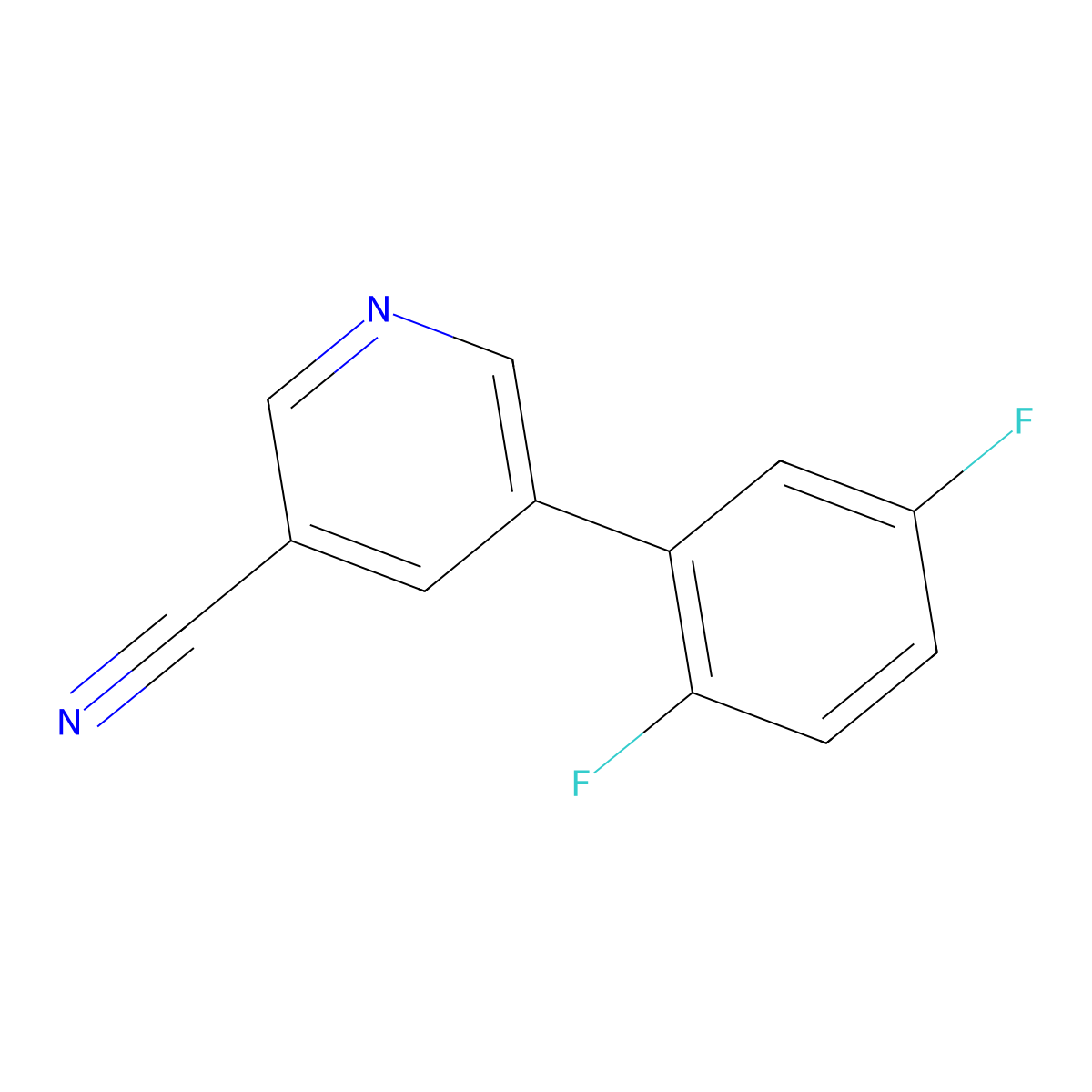 5-(2,5-Difluorophenyl)nicotinonitrile molecular structure, CAS 1346692-24-7