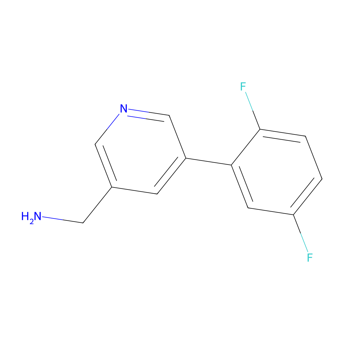 (5-(2,5-Difluorophenyl)pyridin-3-yl)methanamine molecular structure, CAS 1346692-25-8