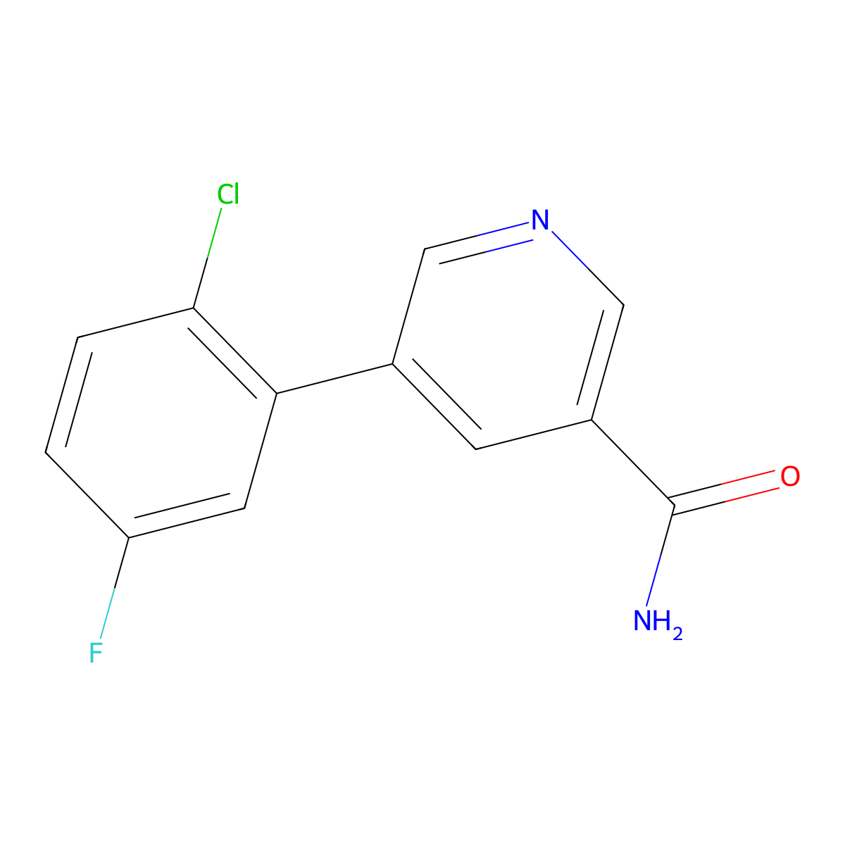 5-(2-Chloro-5-fluorophenyl)nicotinamide molecular structure, CAS 1346692-28-1