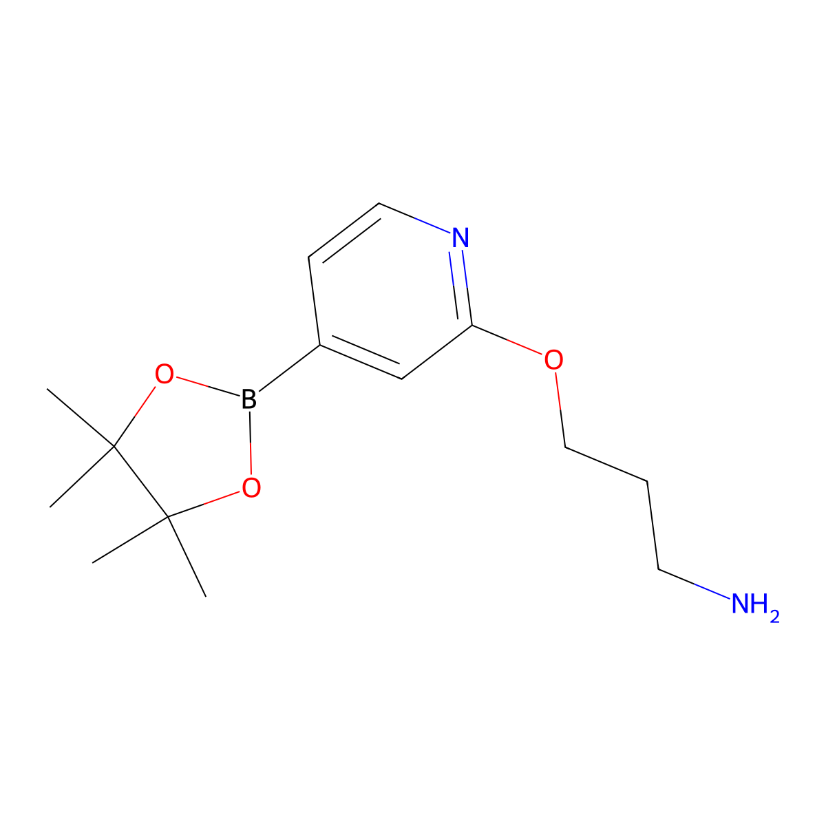 3-((4-(4,4,5,5-Tetramethyl-1,3,2-dioxaborolan-2-yl)pyridin-2-yl)oxy)propan-1-amine molecular structure, CAS 1346697-30-0