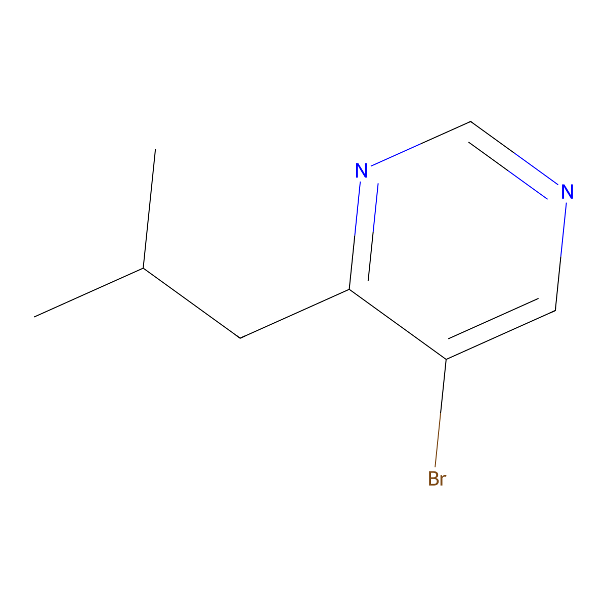 5-Bromo-4-isobutylpyrimidine molecular structure, CAS 1346697-38-8