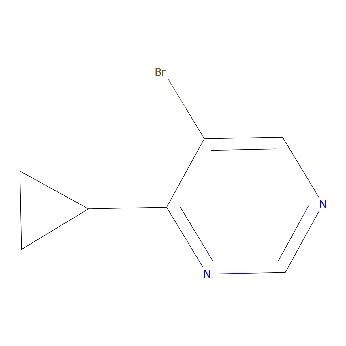 5-Bromo-4-cyclopropylpyrimidine molecular structure, CAS 1346697-39-9