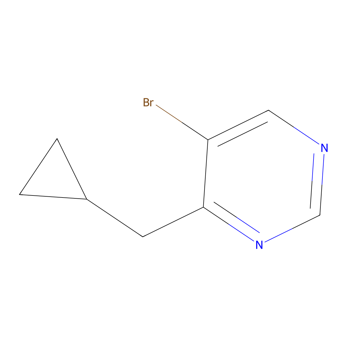 5-Bromo-4-(cyclopropylmethyl)pyrimidine molecular structure, CAS 1346697-40-2