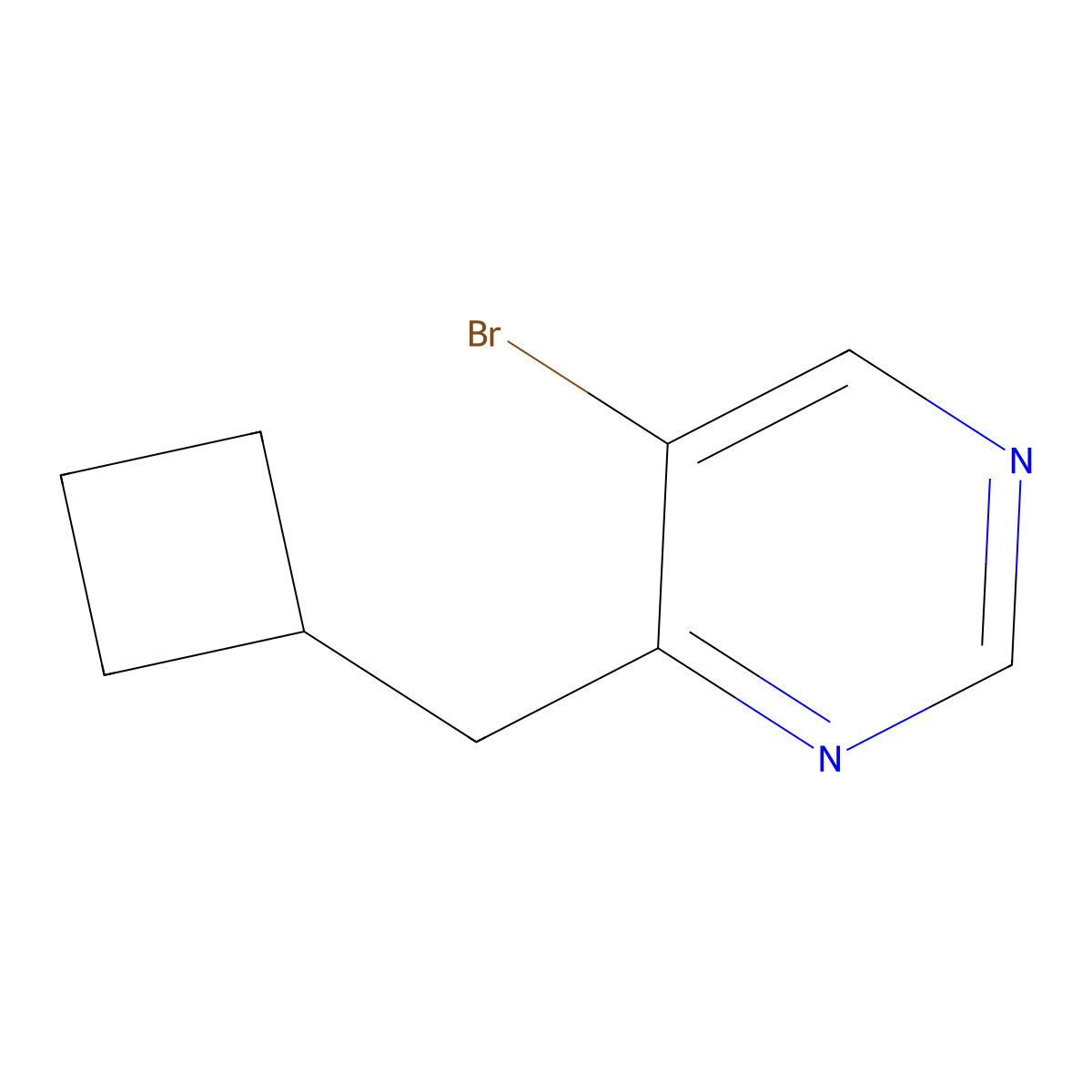 5-Bromo-4-(cyclobutylmethyl)pyrimidine molecular structure, CAS 1346697-41-3