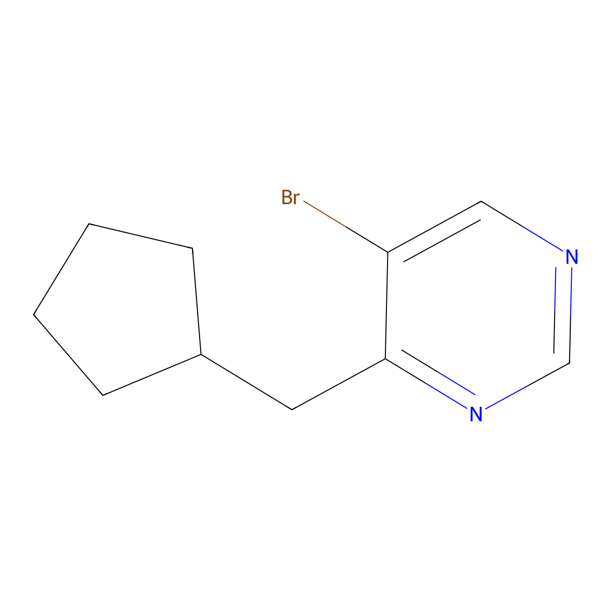 5-Bromo-4-(cyclopentylmethyl)pyrimidine molecular structure, CAS 1346697-42-4