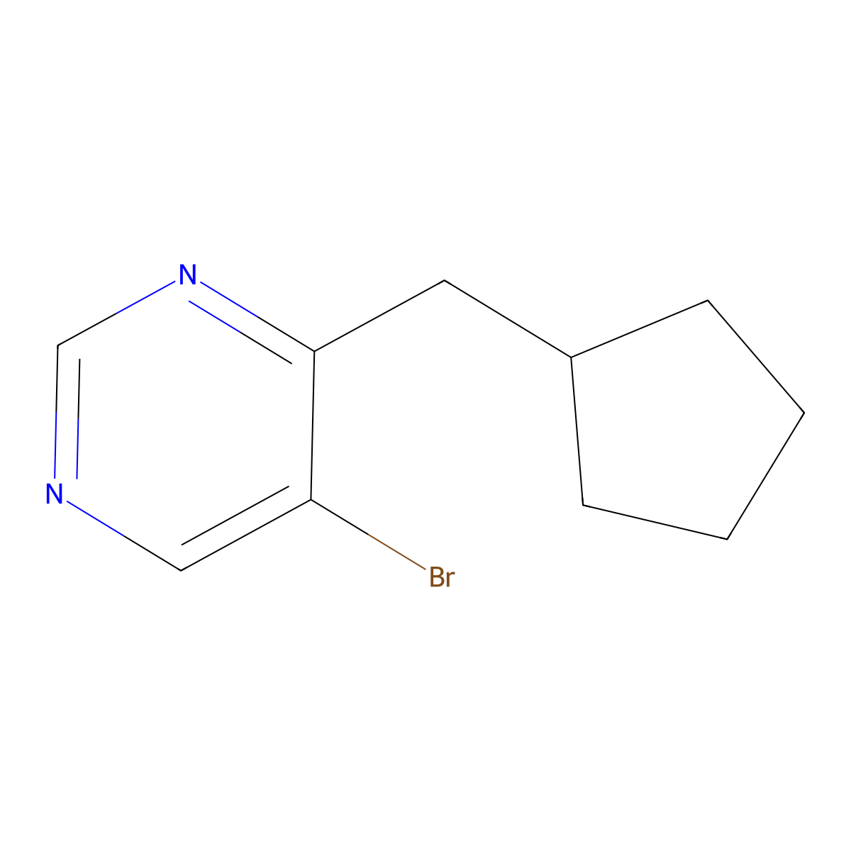 5-Bromo-4-(cyclopentylmethyl)pyrimidine molecular structure, CAS 1346697-42-4