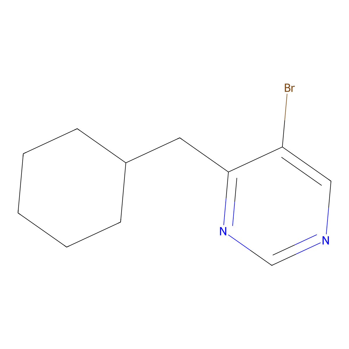 5-Bromo-4-(cyclohexylmethyl)pyrimidine molecular structure, CAS 1346697-43-5