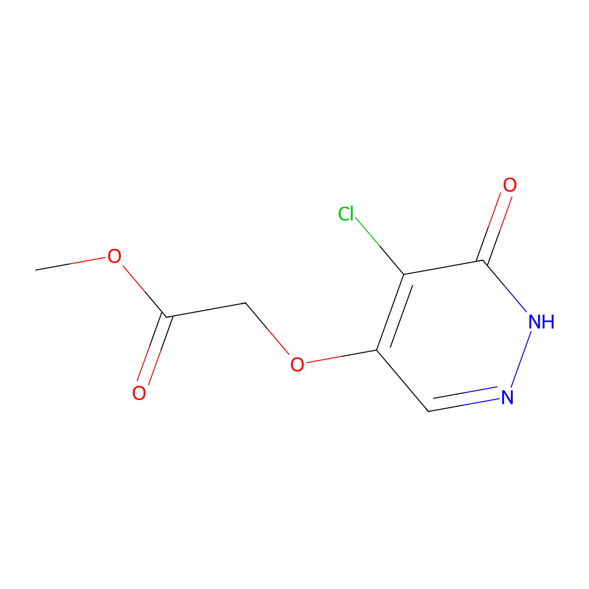 Methyl 2-((5-chloro-6-oxo-1,6-dihydropyridazin-4-yl)oxy)acetate molecular structure, CAS 1346697-65-1