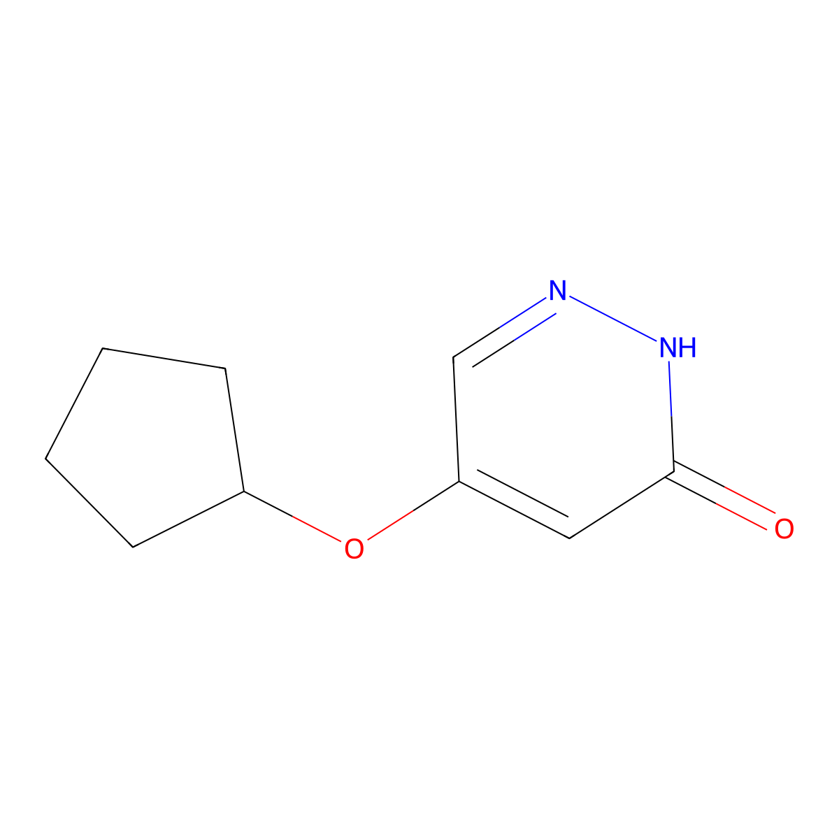 5-(cyclopentyloxy)pyridazin-3(2H)-one molecular structure, CAS 1346697-83-3