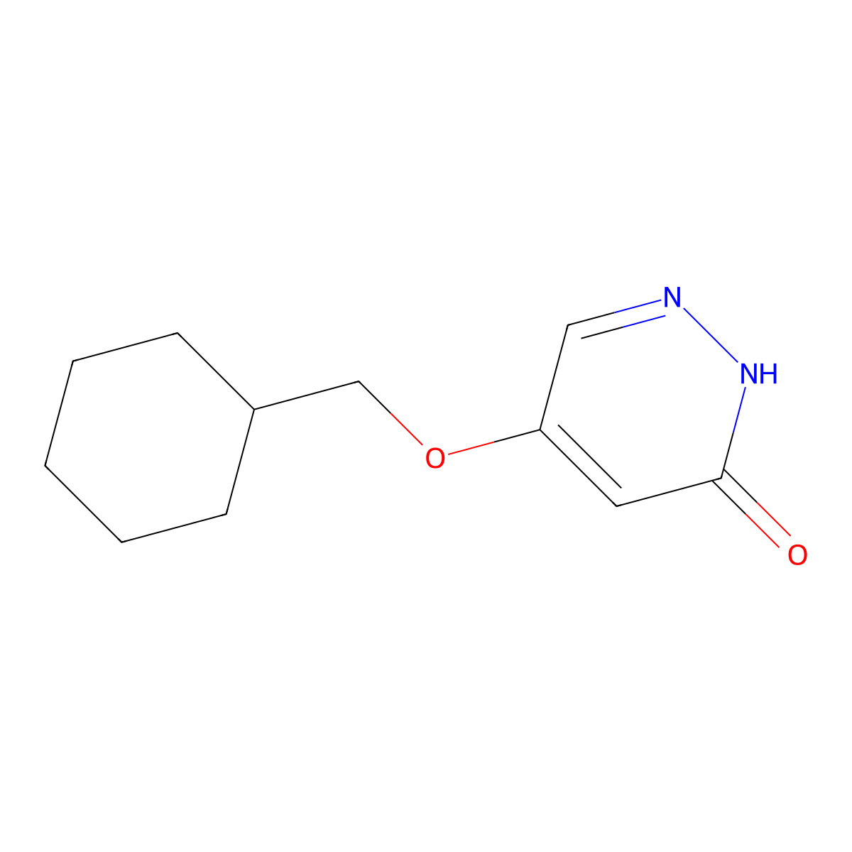 5-(cyclohexylmethoxy)pyridazin-3(2H)-one molecular structure, CAS 1346697-87-7