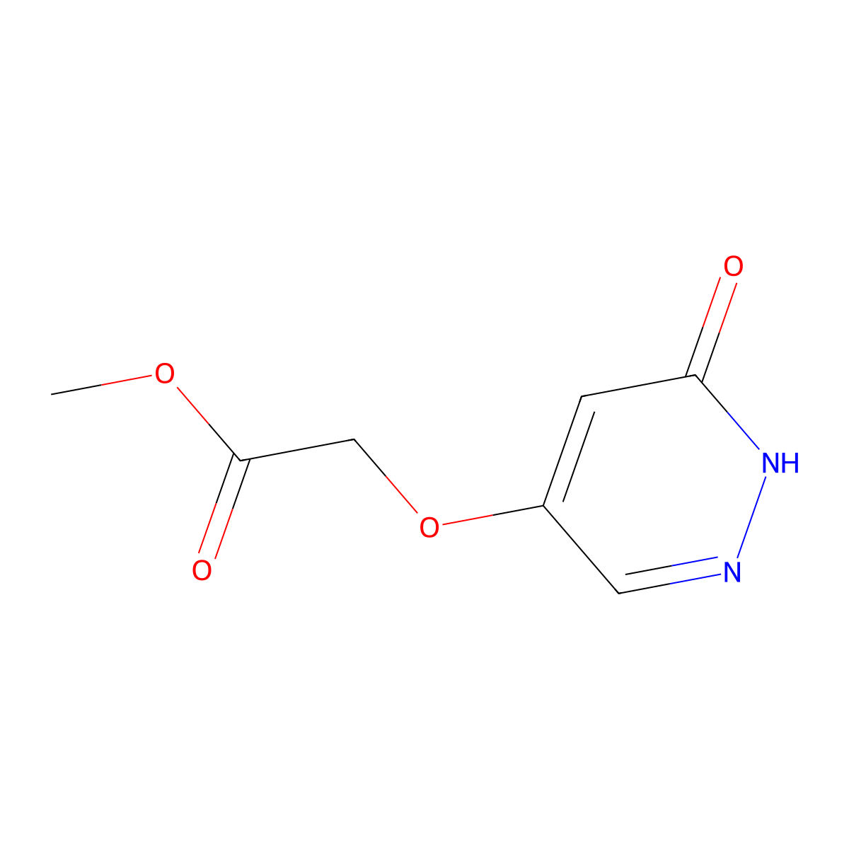 Methyl 2-((6-oxo-1,6-dihydropyridazin-4-yl)oxy)acetate molecular structure, CAS 1346697-91-3
