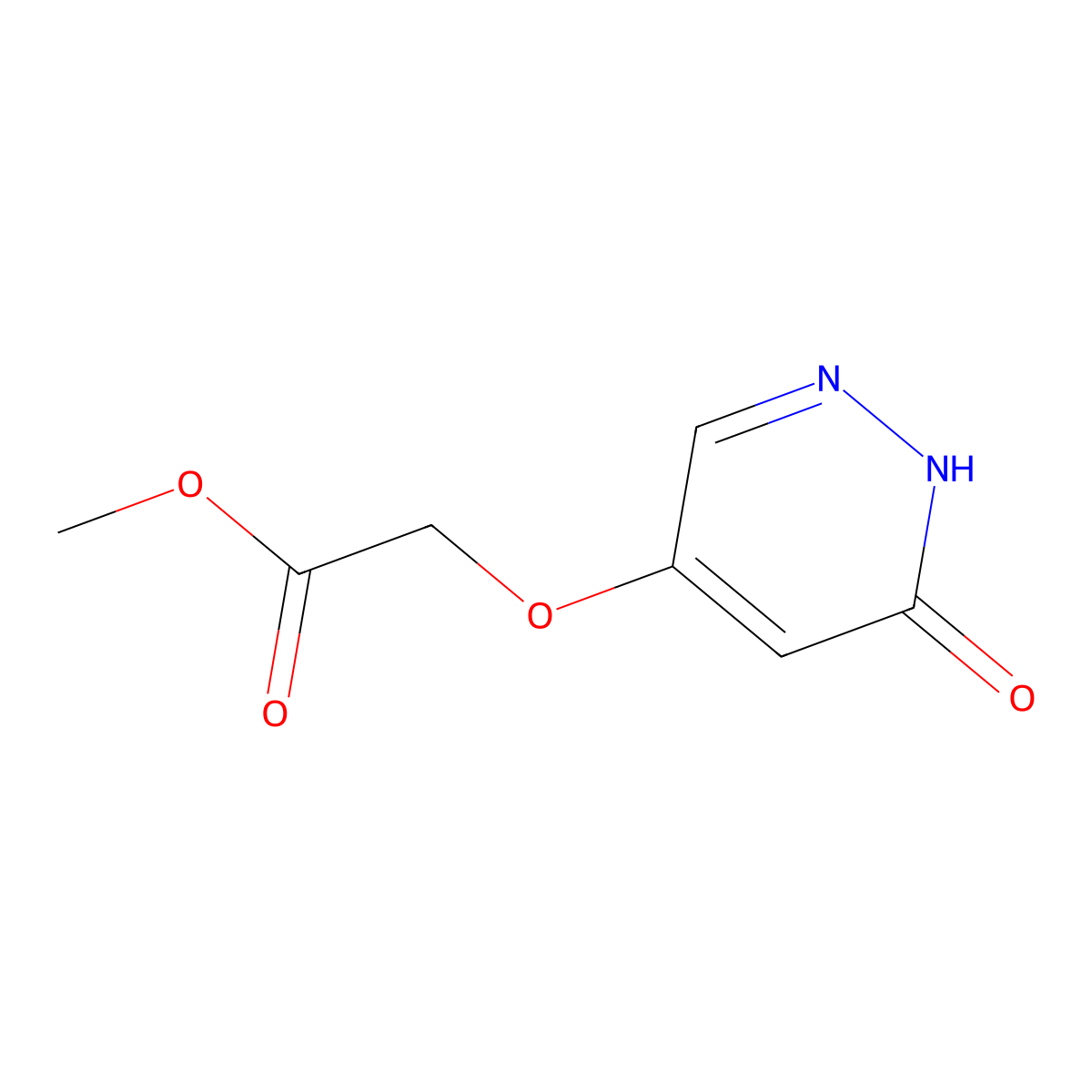 Methyl 2-((6-oxo-1,6-dihydropyridazin-4-yl)oxy)acetate molecular structure, CAS 1346697-91-3