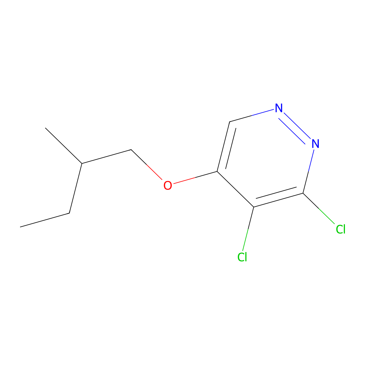 3,4-Dichloro-5-(2-methylbutoxy)pyridazine molecular structure, CAS 1346698-06-3