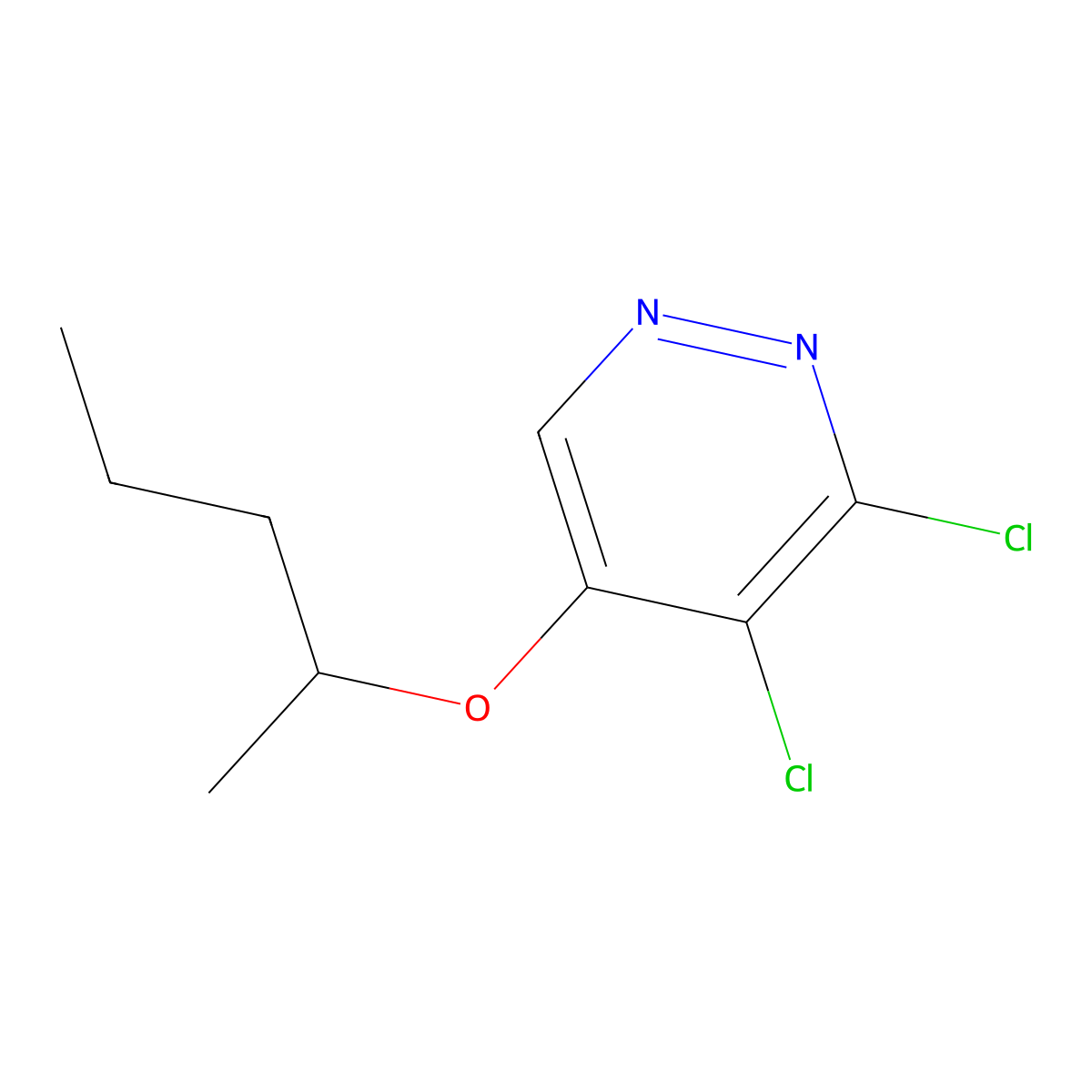 3,4-Dichloro-5-(pentan-2-yloxy)pyridazine molecular structure, CAS 1346698-07-4
