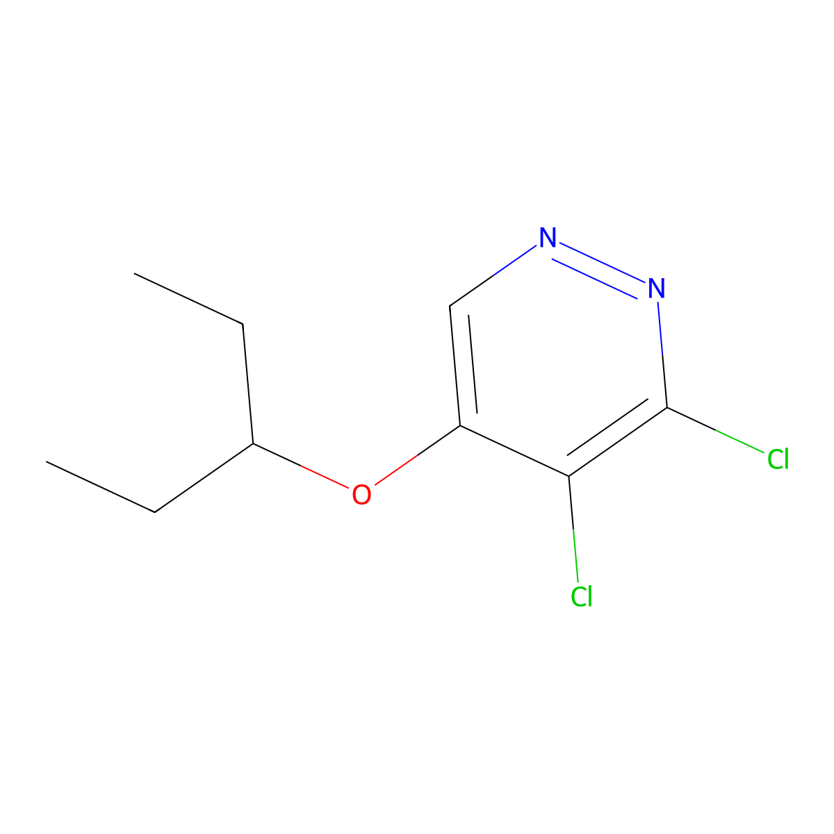 3,4-Dichloro-5-(pentan-3-yloxy)pyridazine molecular structure, CAS 1346698-09-6