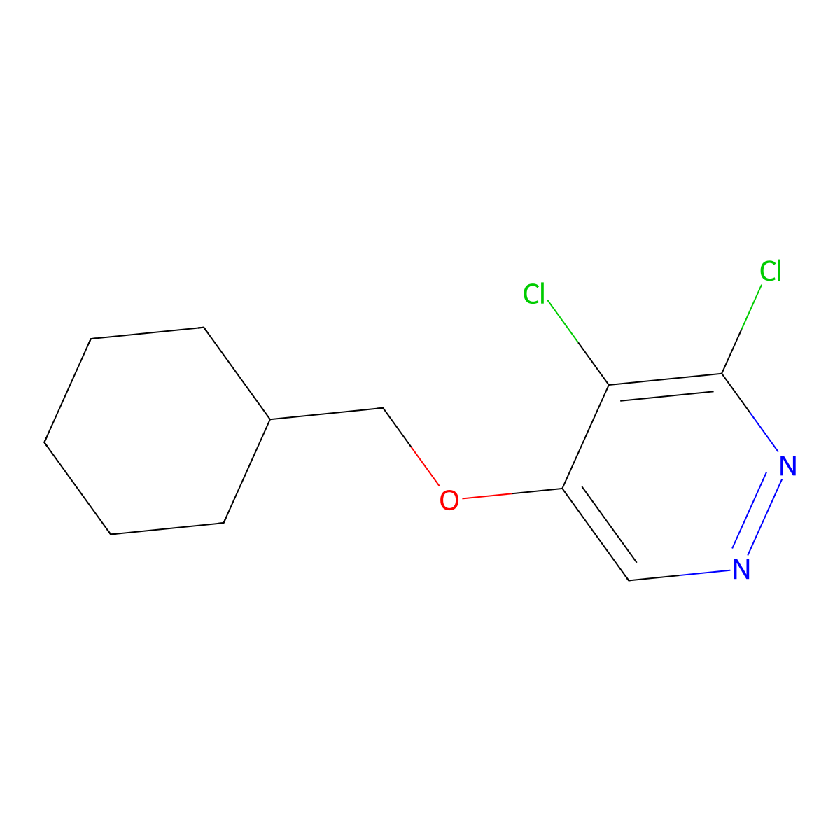 3,4-Dichloro-5-(cyclohexylmethoxy)pyridazine molecular structure, CAS 1346698-18-7