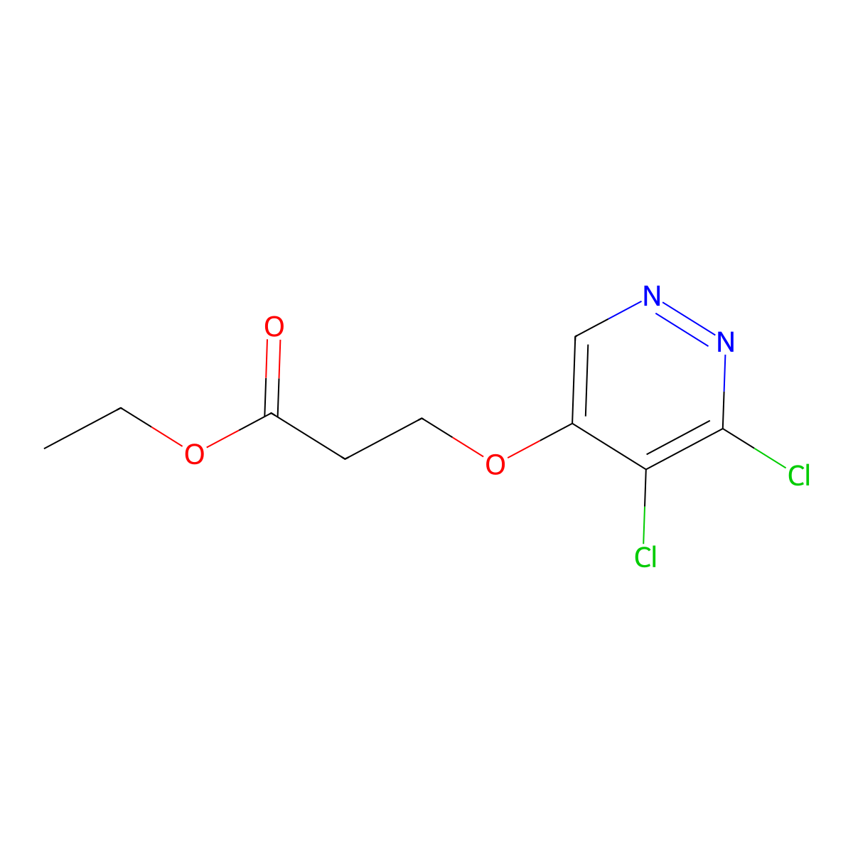 Ethyl 3-((5,6-dichloropyridazin-4-yl)oxy)propanoate molecular structure, CAS 1346698-26-7