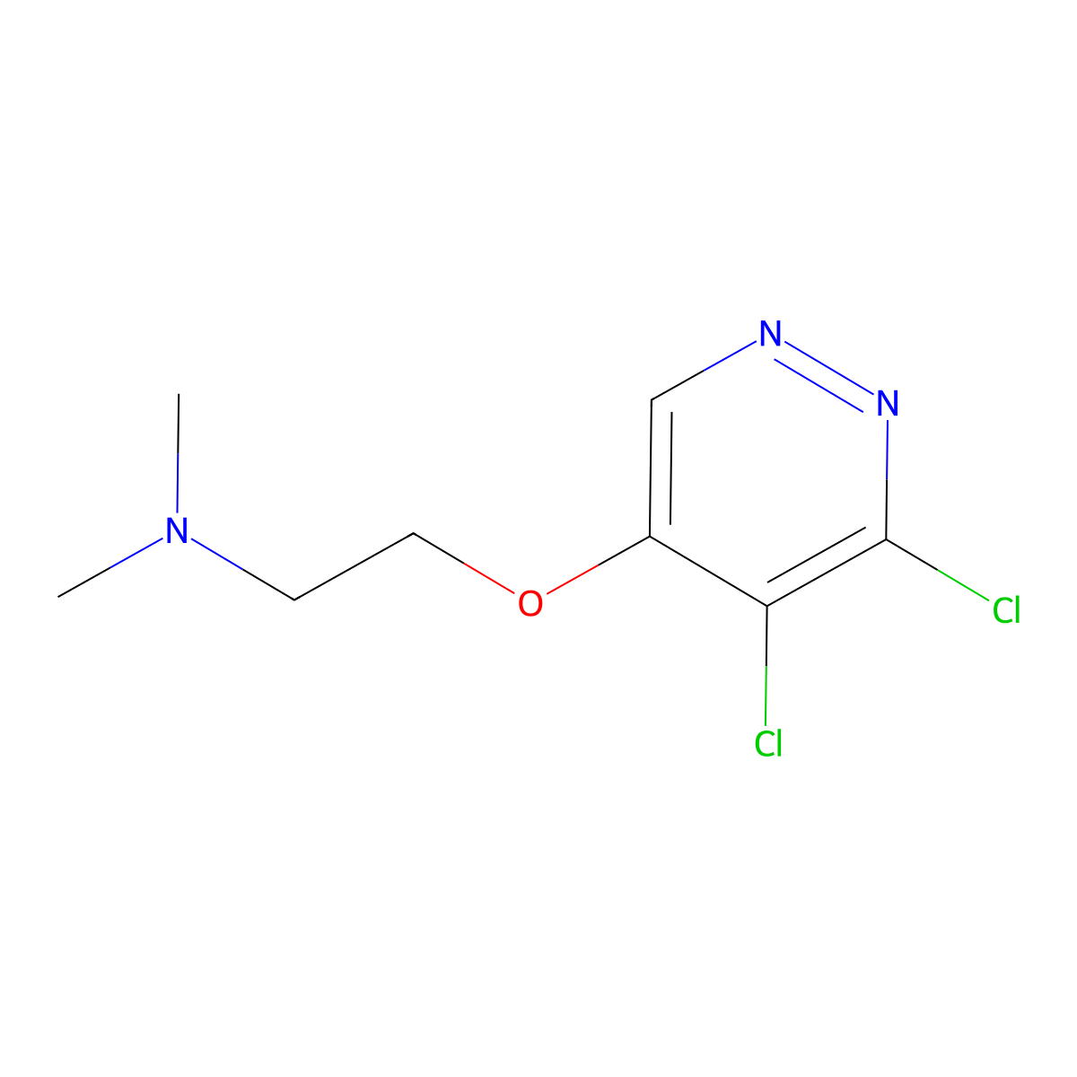 2-((5,6-Dichloropyridazin-4-yl)oxy)-N,N-dimethylethanamine molecular structure, CAS 1346698-29-0