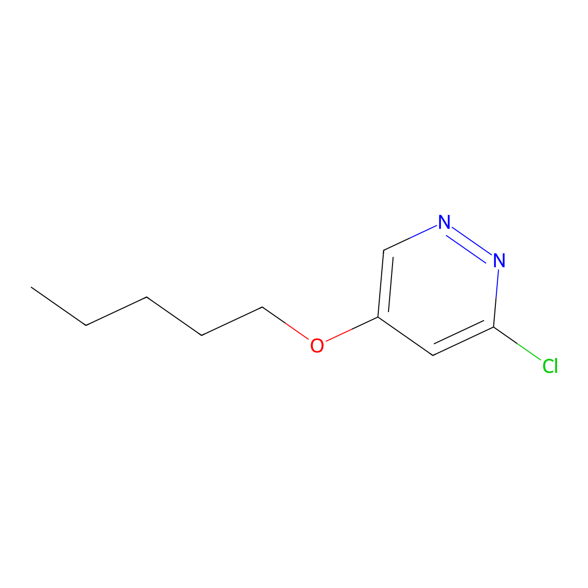 3-Chloro-5-(pentyloxy)pyridazine molecular structure, CAS 1346698-36-9