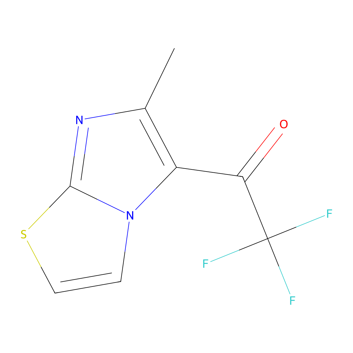 2,2,2-Trifluoro-1-(6-methylimidazo[2,1-b]thiazol-5-yl)ethan-1-one molecular structure, CAS 134670-14-7