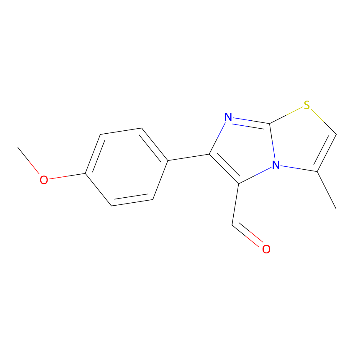 6-(4-Methoxyphenyl)-3-methylimidazo[2,1-b]thiazole-5-carbaldehyde molecular structure, CAS 134670-46-5