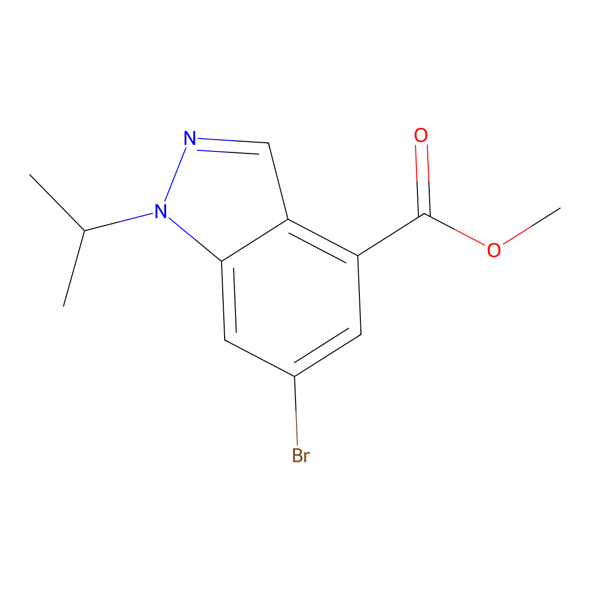 Methyl 6-bromo-1-isopropyl-1H-indazole-4-carboxylate molecular structure, CAS 1346702-52-0