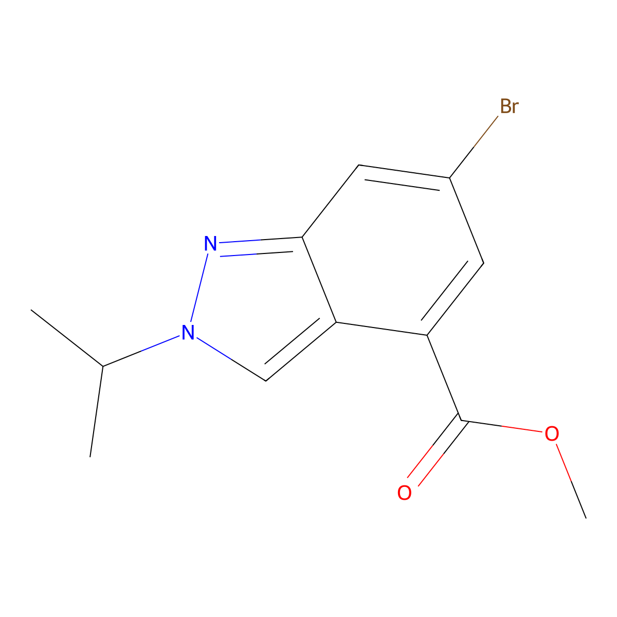 Methyl 6-bromo-2-(propan-2-yl)-2H-indazole-4-carboxylate molecular structure, CAS 1346702-53-1