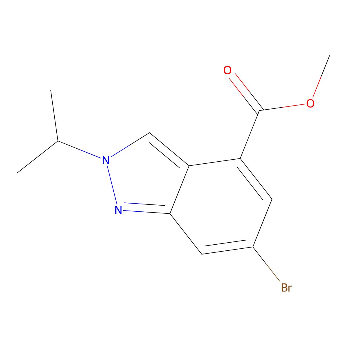Methyl 6-bromo-2-(propan-2-yl)-2H-indazole-4-carboxylate molecular structure, CAS 1346702-53-1