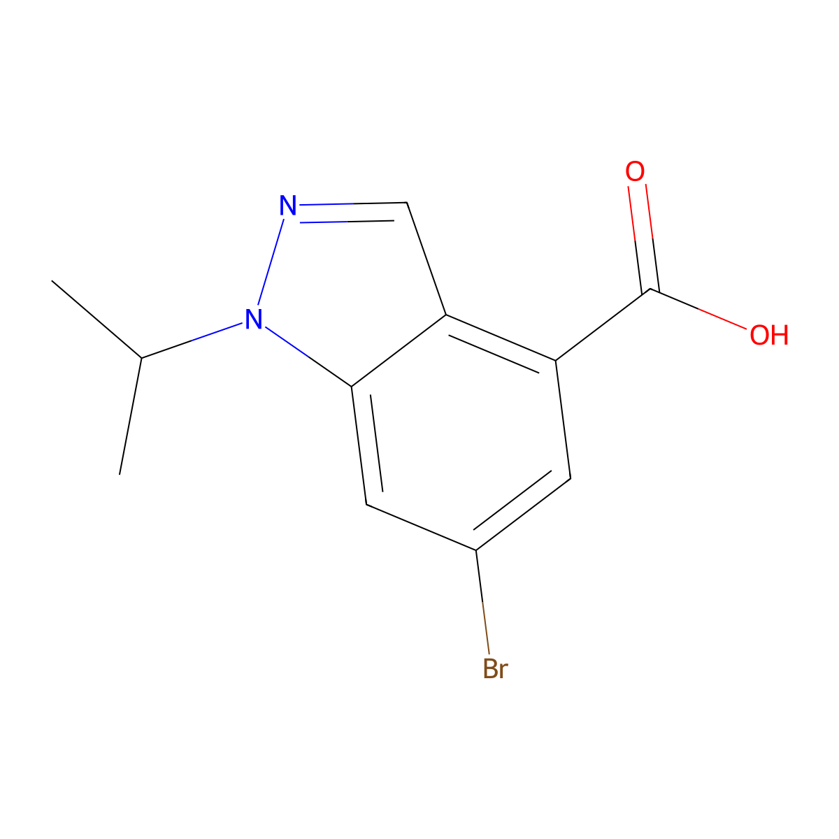 6-Bromo-1-isopropyl-1H-indazole-4-carboxylic acid molecular structure, CAS 1346702-54-2