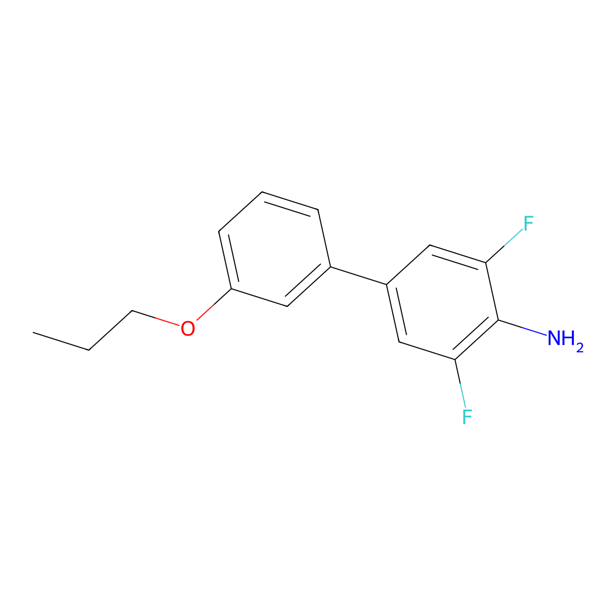 3,5-Difluoro-3'-propoxybiphenyl-4-amine molecular structure, CAS 1346706-31-7