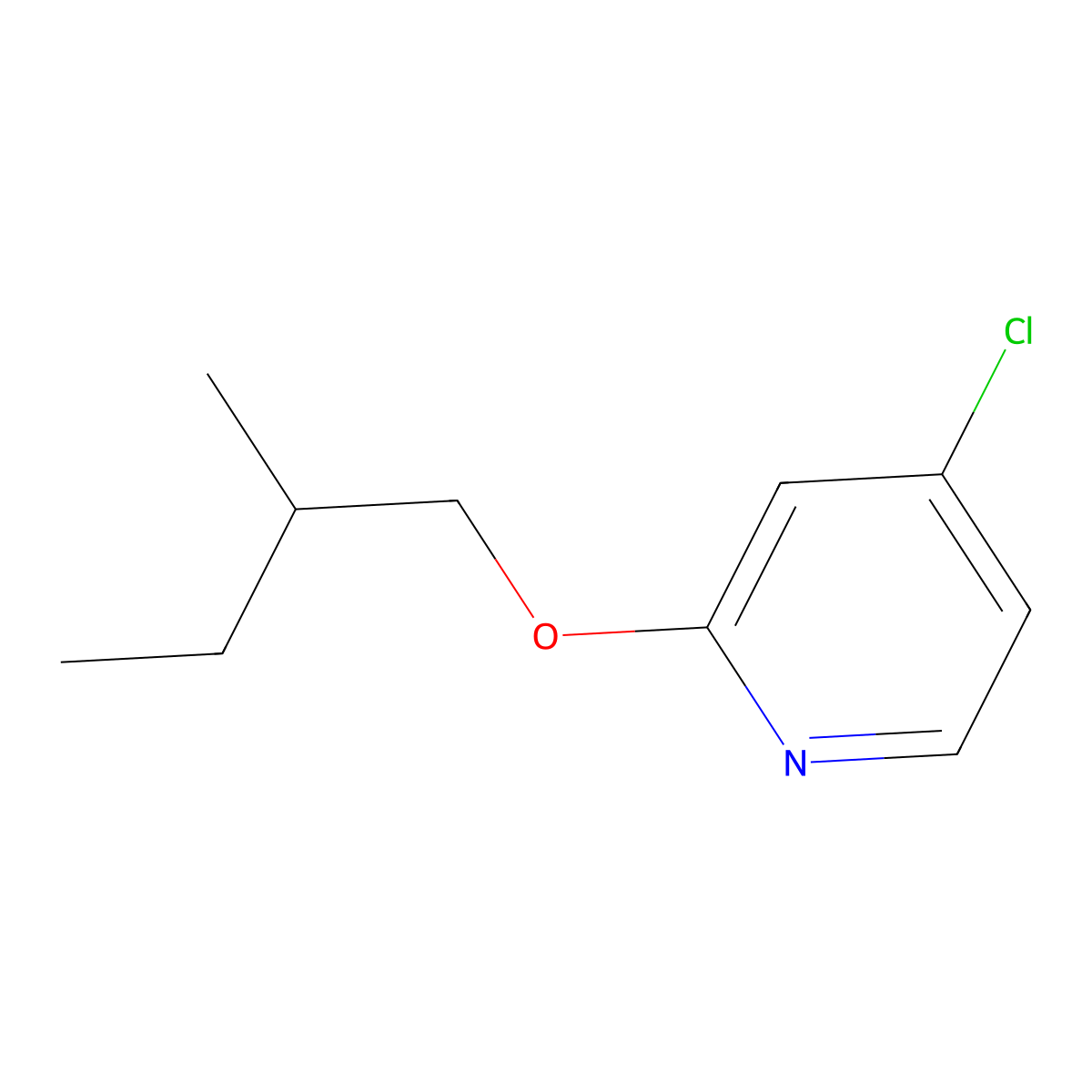 4-Chloro-2-(2-methylbutoxy)pyridine molecular structure, CAS 1346706-95-3