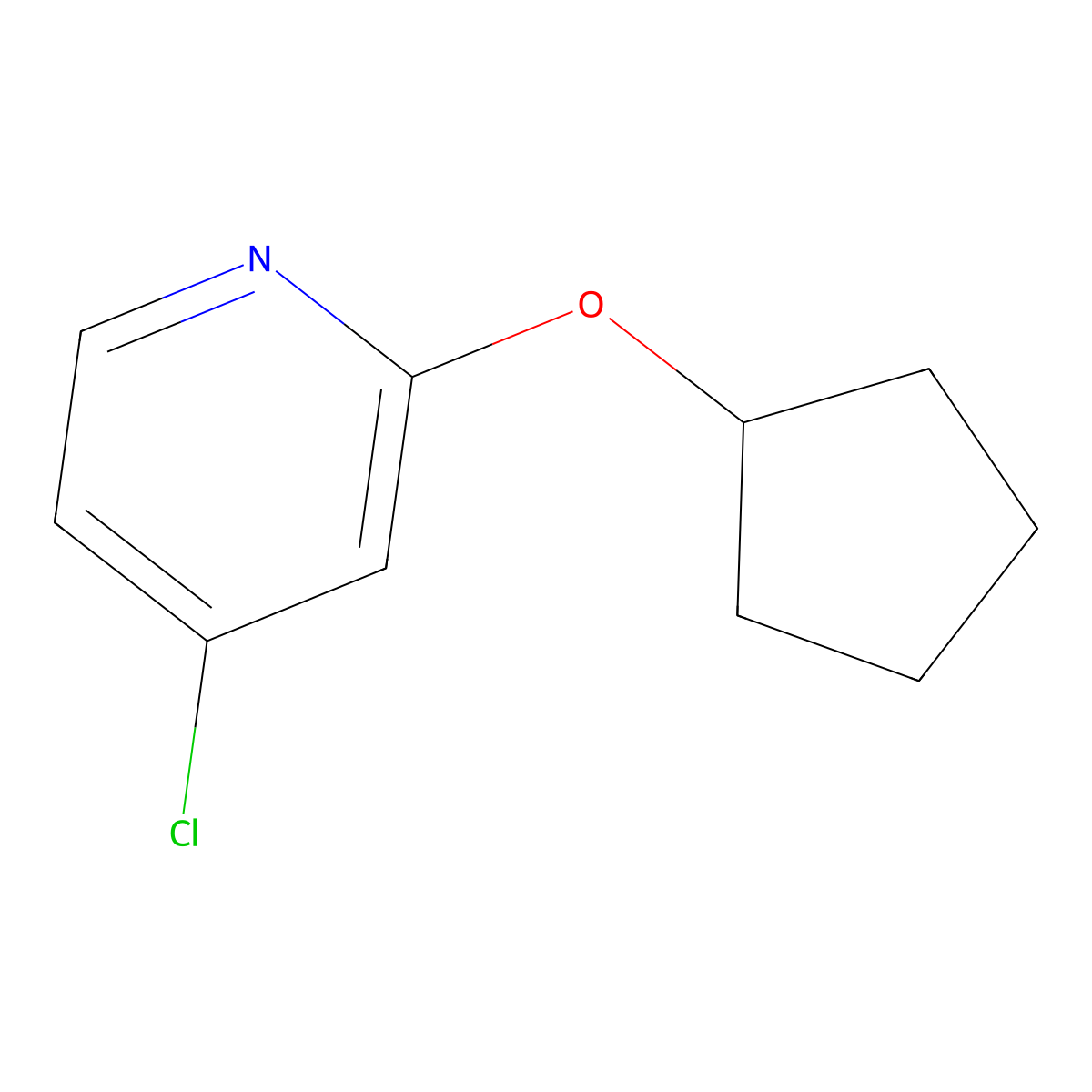 4-Chloro-2-(cyclopentyloxy)pyridine molecular structure, CAS 1346707-00-3