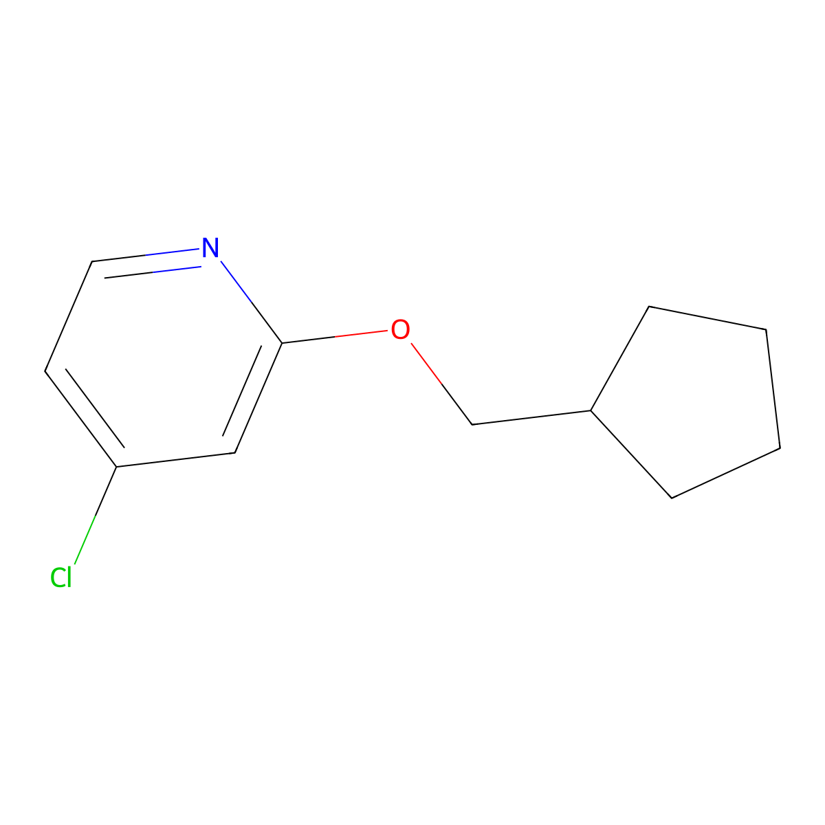 4-Chloro-2-(cyclopentylmethoxy)pyridine molecular structure, CAS 1346707-04-7