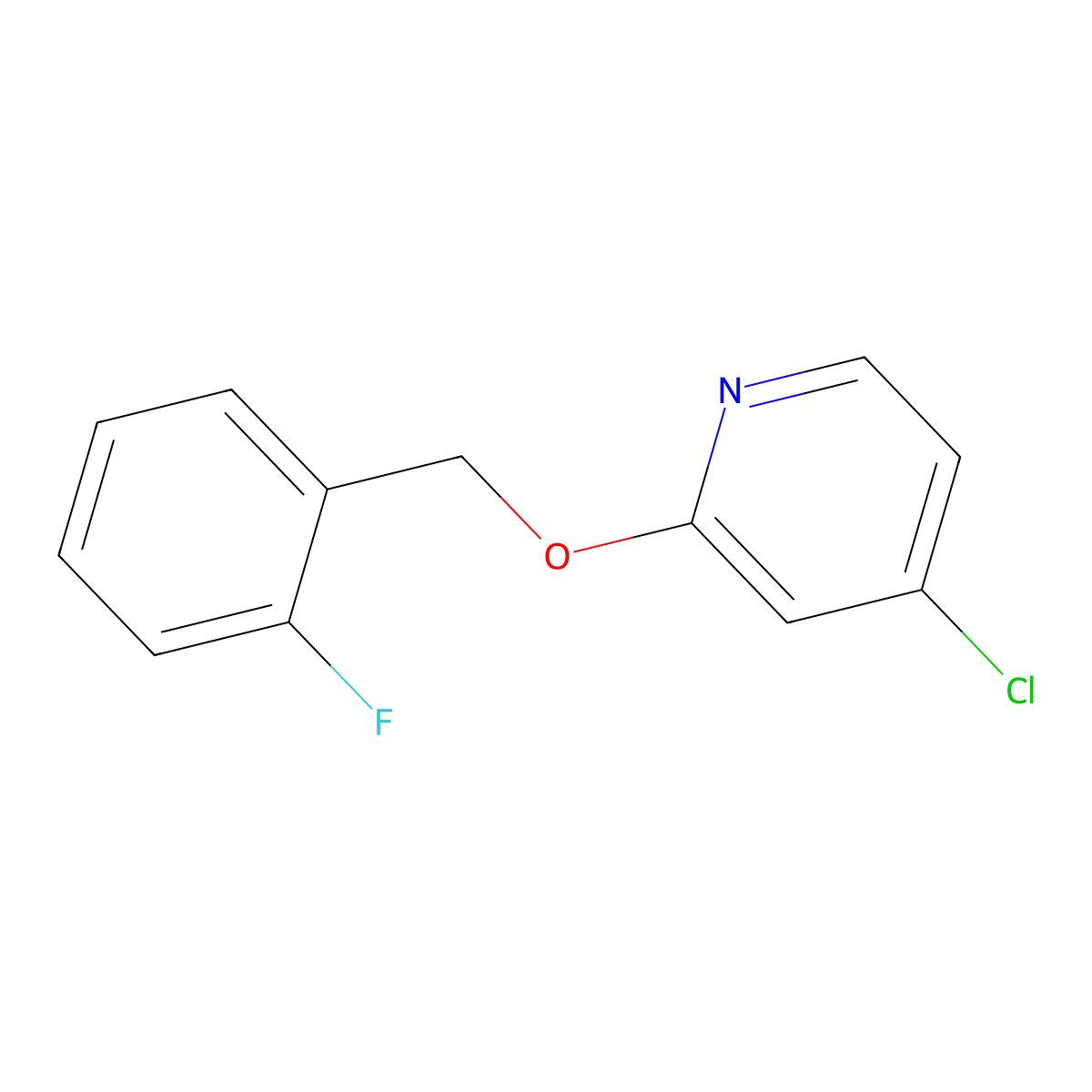4-Chloro-2-((2-fluorobenzyl)oxy)pyridine molecular structure, CAS 1346707-06-9