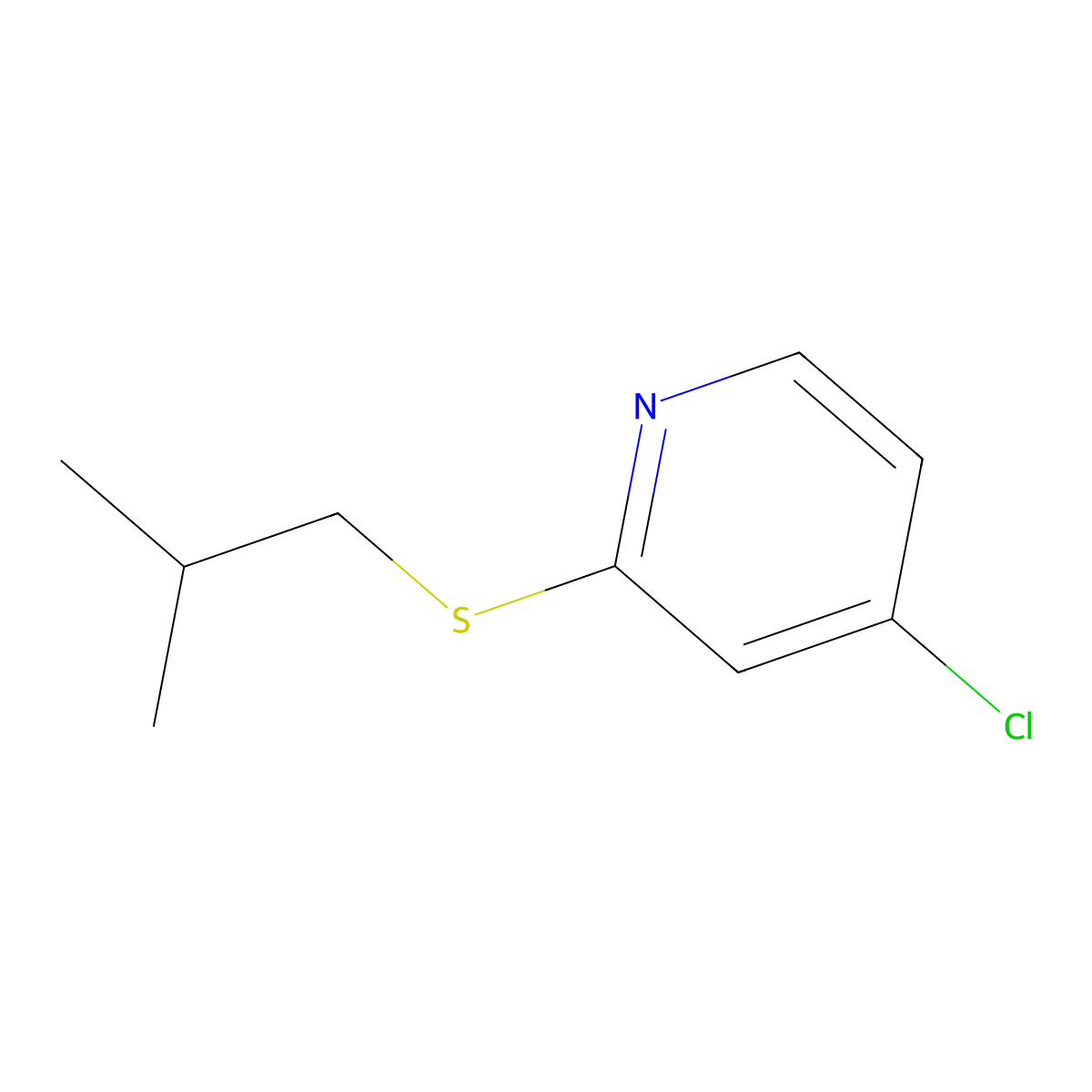 4-Chloro-2-(isobutylthio)pyridine molecular structure, CAS 1346707-26-3