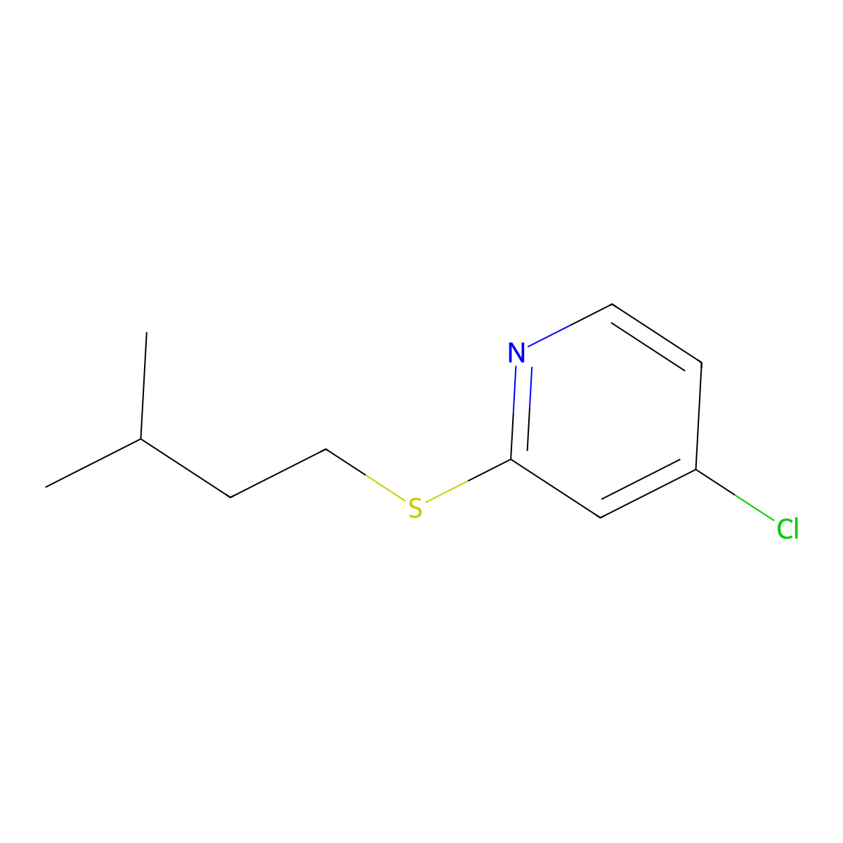 4-Chloro-2-(isopentylthio)pyridine molecular structure, CAS 1346707-30-9