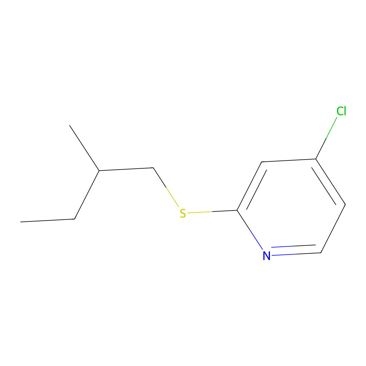 4-Chloro-2-((2-methylbutyl)thio)pyridine molecular structure, CAS 1346707-31-0