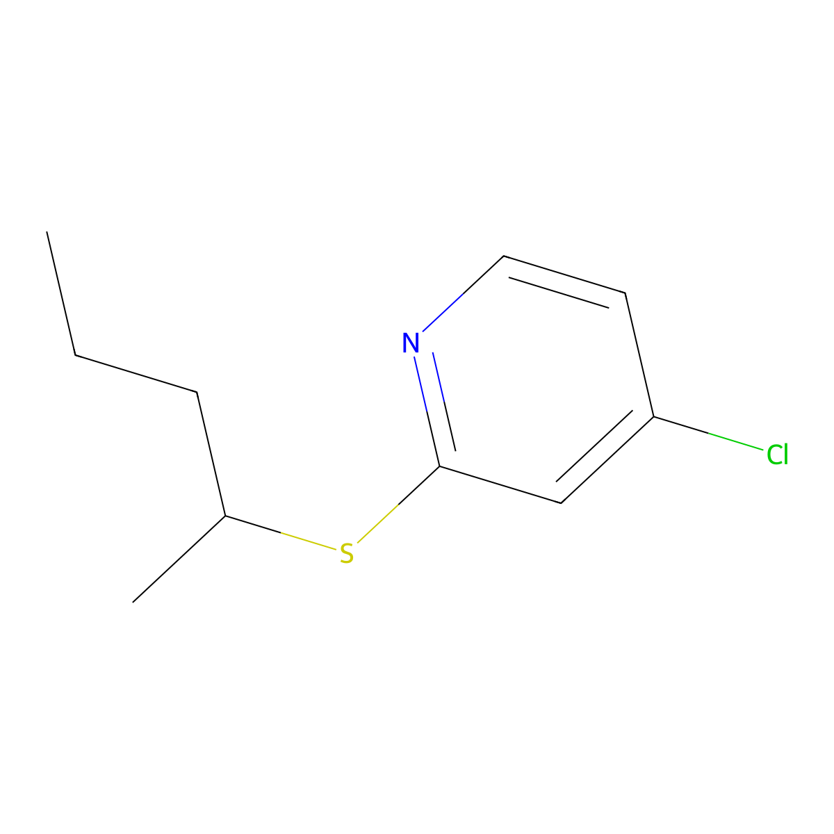 4-Chloro-2-(pentan-2-ylthio)pyridine molecular structure, CAS 1346707-32-1