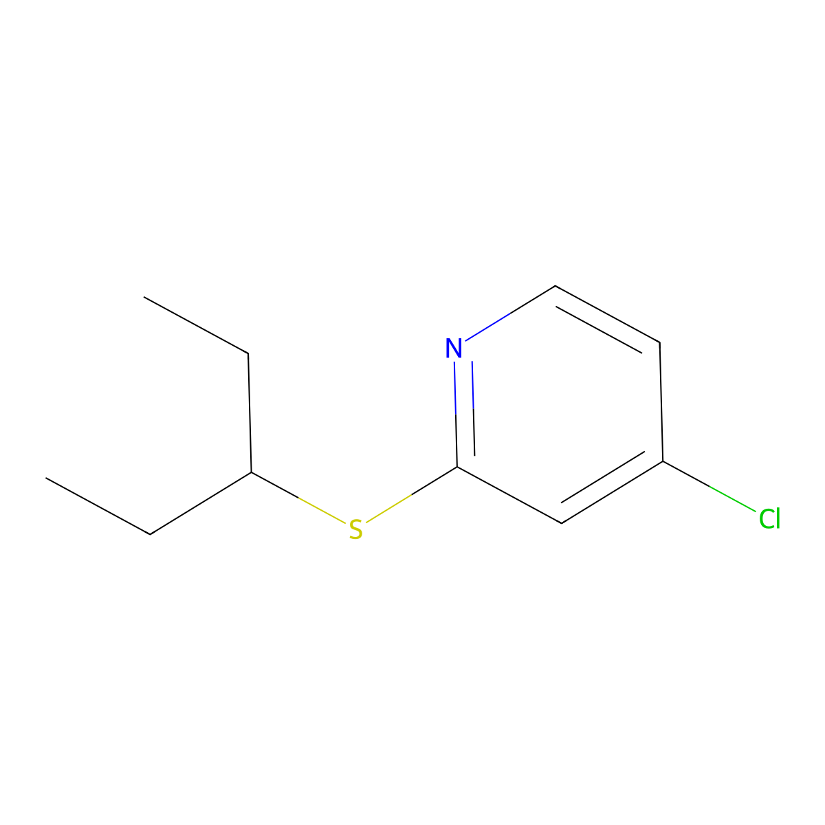 4-Chloro-2-(pentan-3-ylthio)pyridine molecular structure, CAS 1346707-33-2