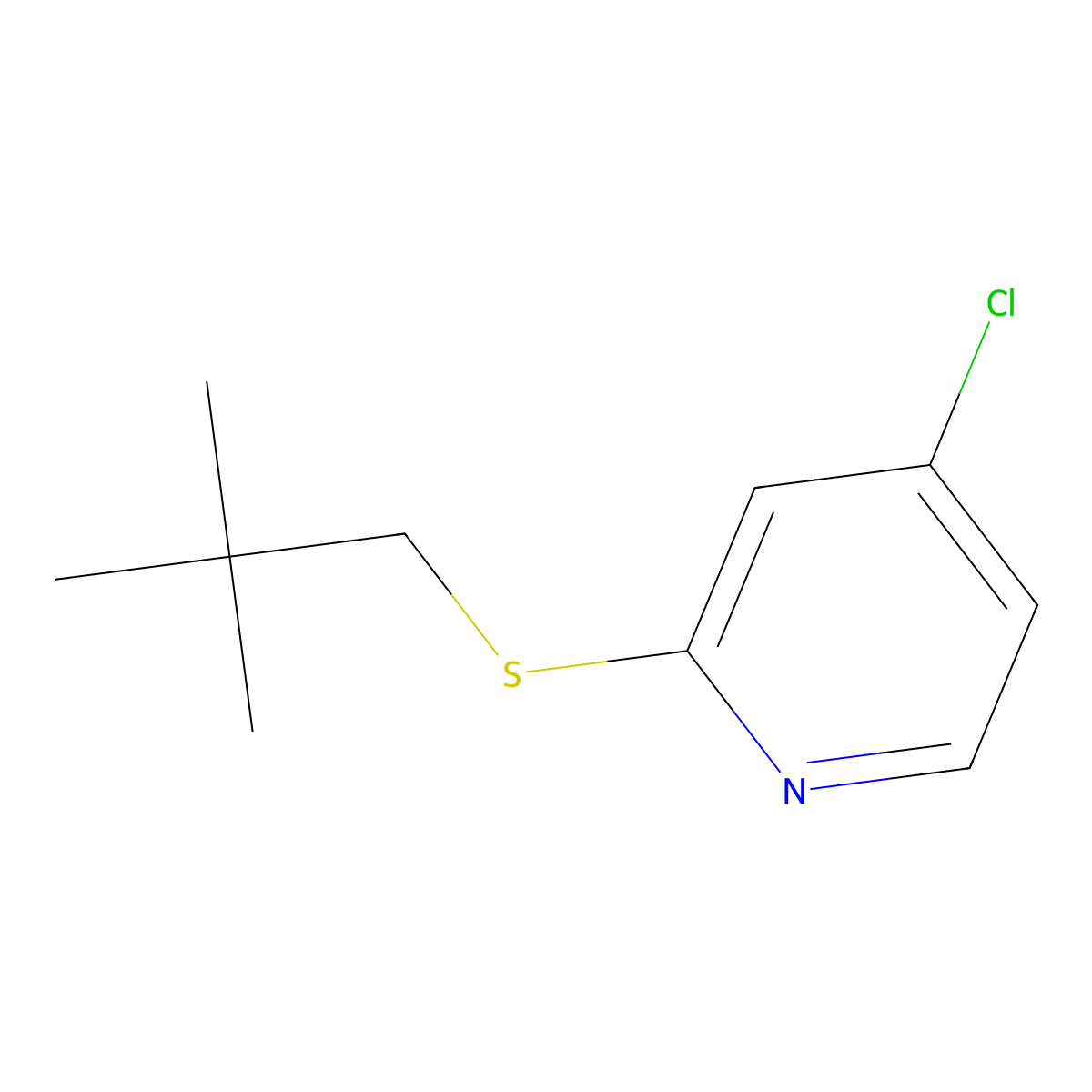 4-Chloro-2-(neopentylthio)pyridine molecular structure, CAS 1346707-34-3