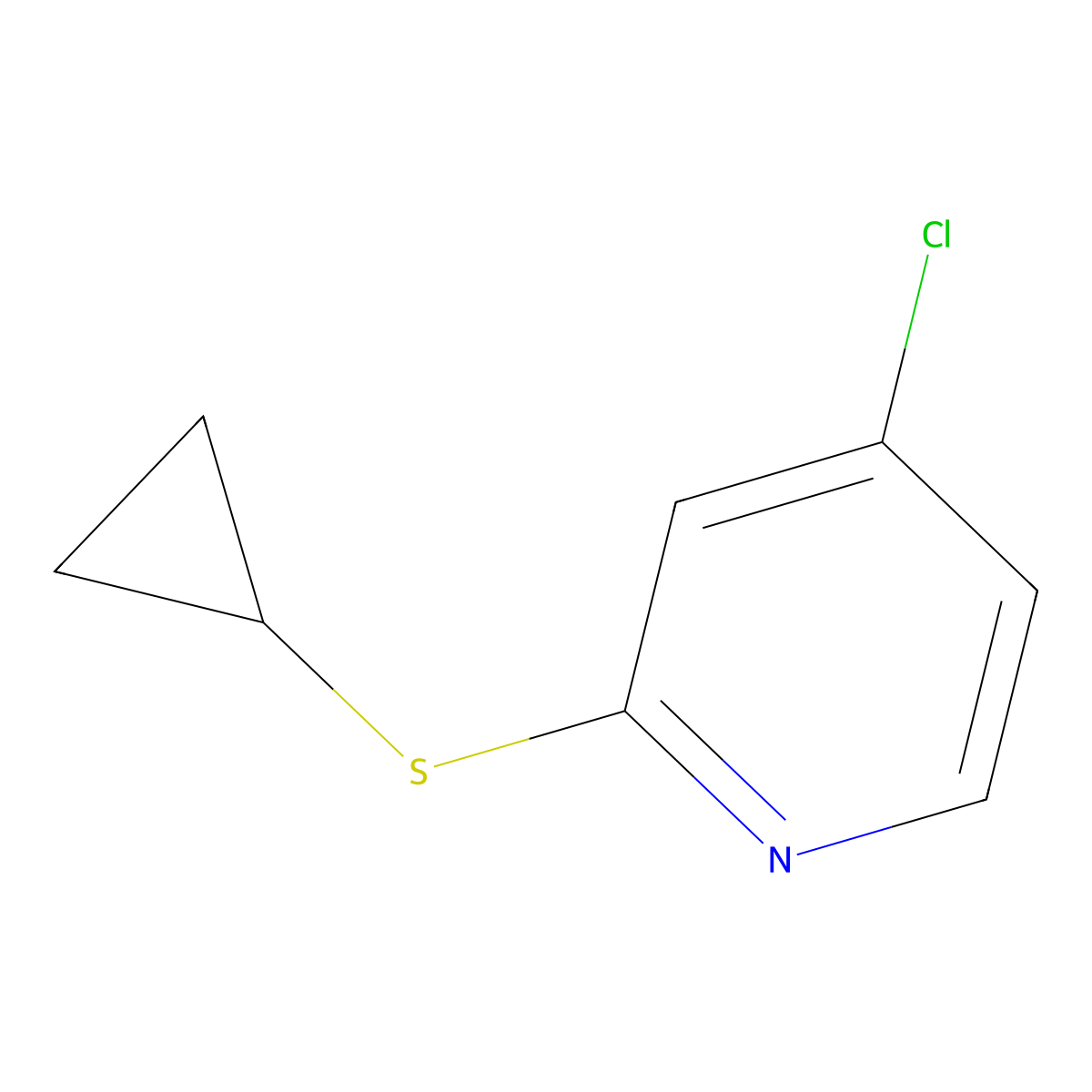 4-Chloro-2-(cyclopropylthio)pyridine molecular structure, CAS 1346707-35-4