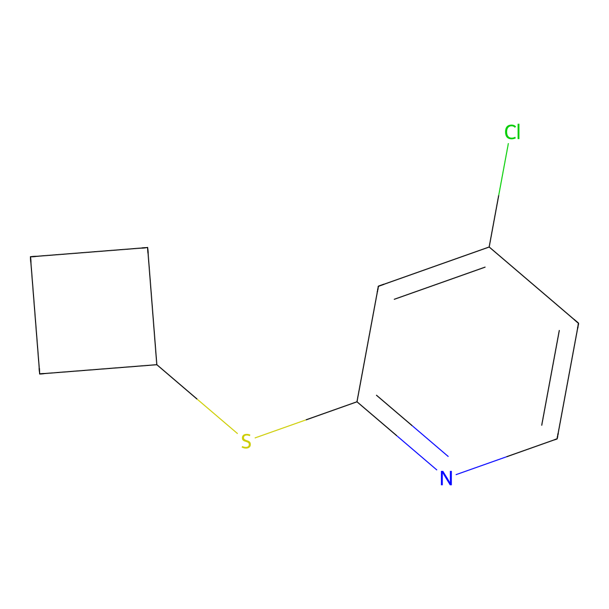 4-Chloro-2-(cyclobutylthio)pyridine molecular structure, CAS 1346707-36-5