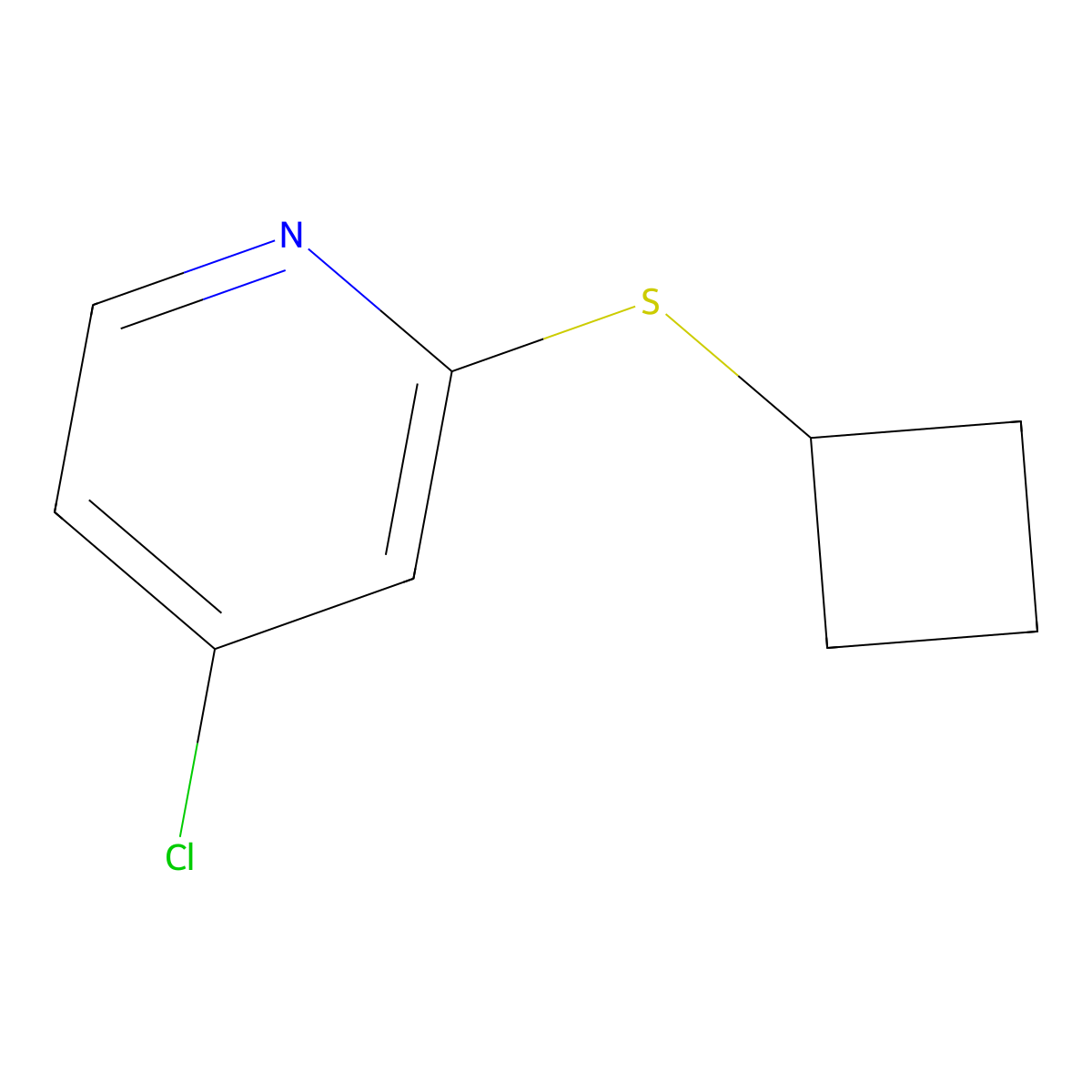 4-Chloro-2-(cyclobutylthio)pyridine molecular structure, CAS 1346707-36-5