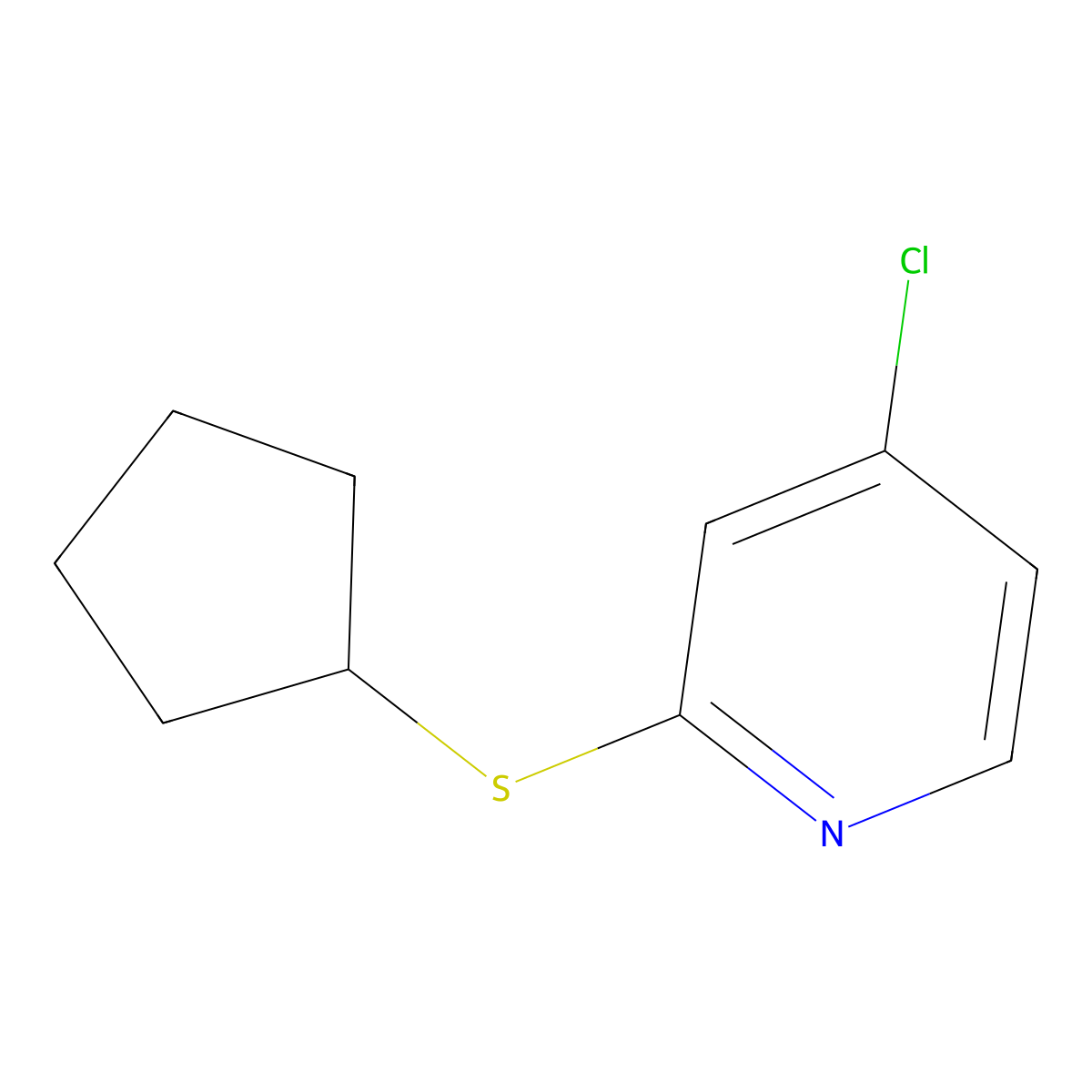4-Chloro-2-(cyclopentylthio)pyridine molecular structure, CAS 1346707-37-6