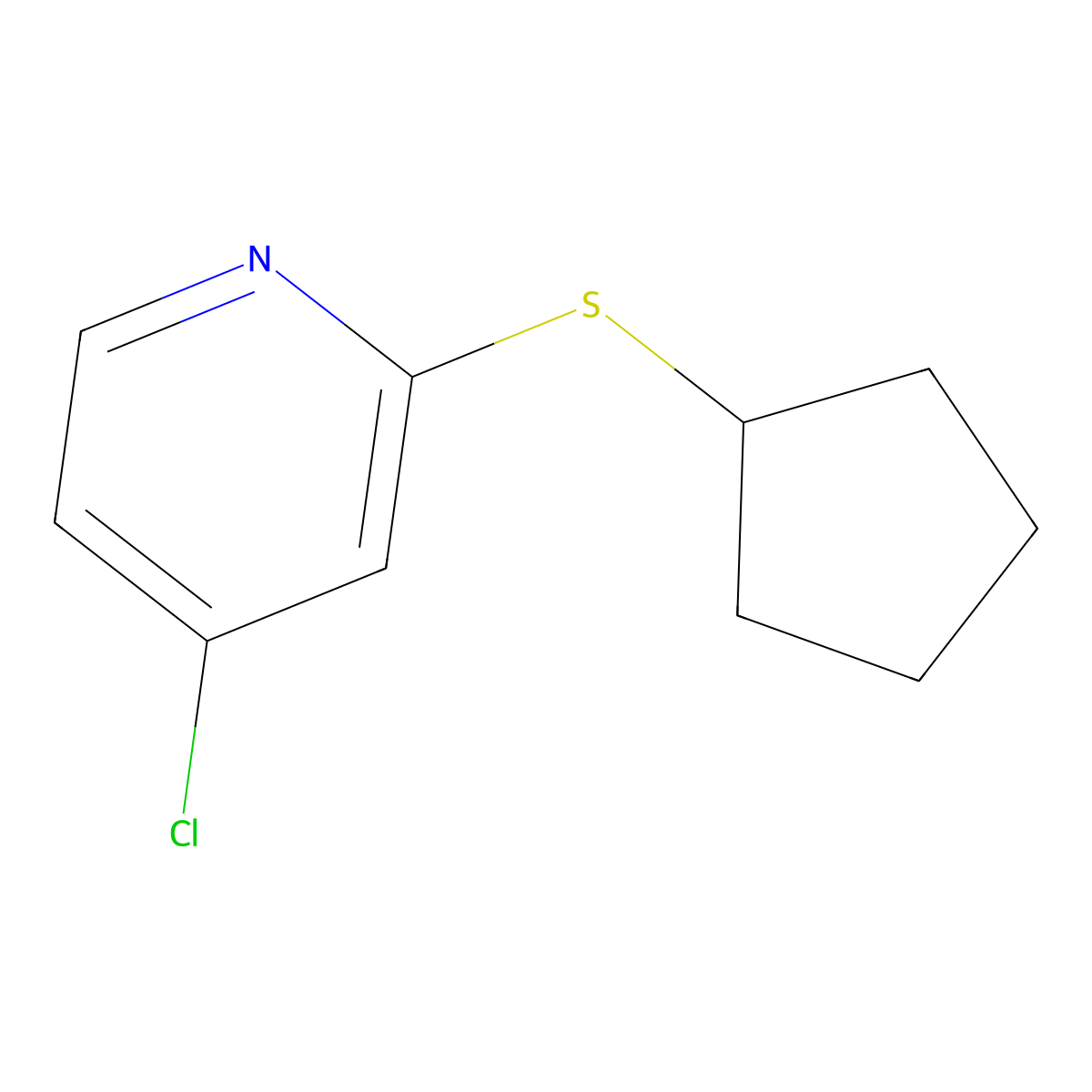 4-Chloro-2-(cyclopentylthio)pyridine molecular structure, CAS 1346707-37-6