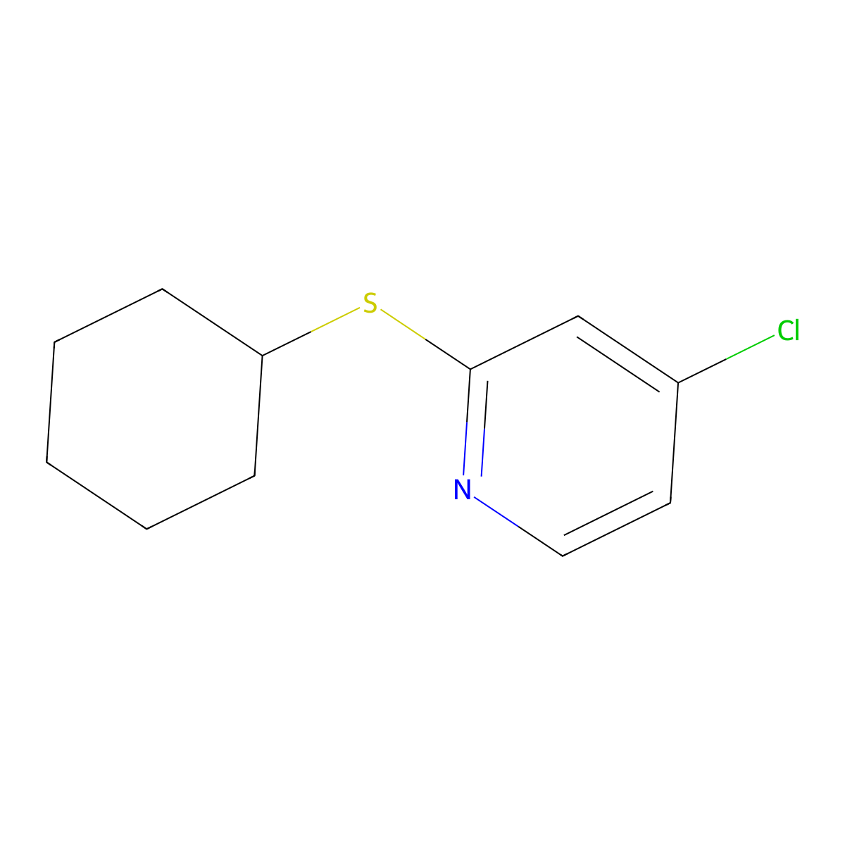 4-Chloro-2-(cyclohexylthio)pyridine molecular structure, CAS 1346707-38-7