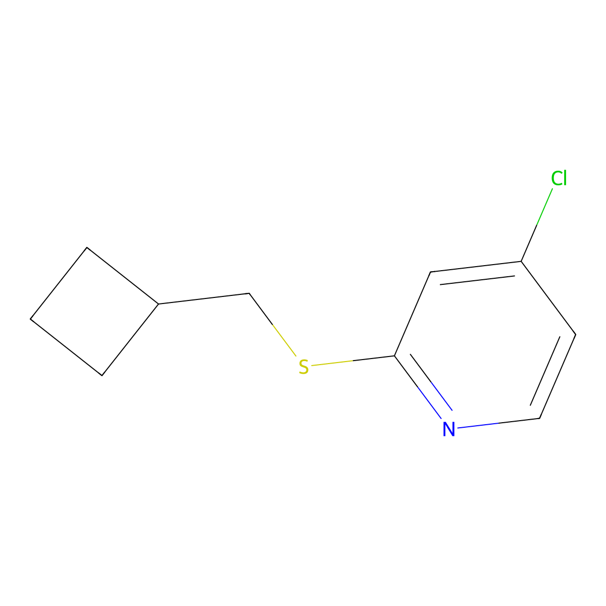4-Chloro-2-((cyclobutylmethyl)thio)pyridine molecular structure, CAS 1346707-40-1