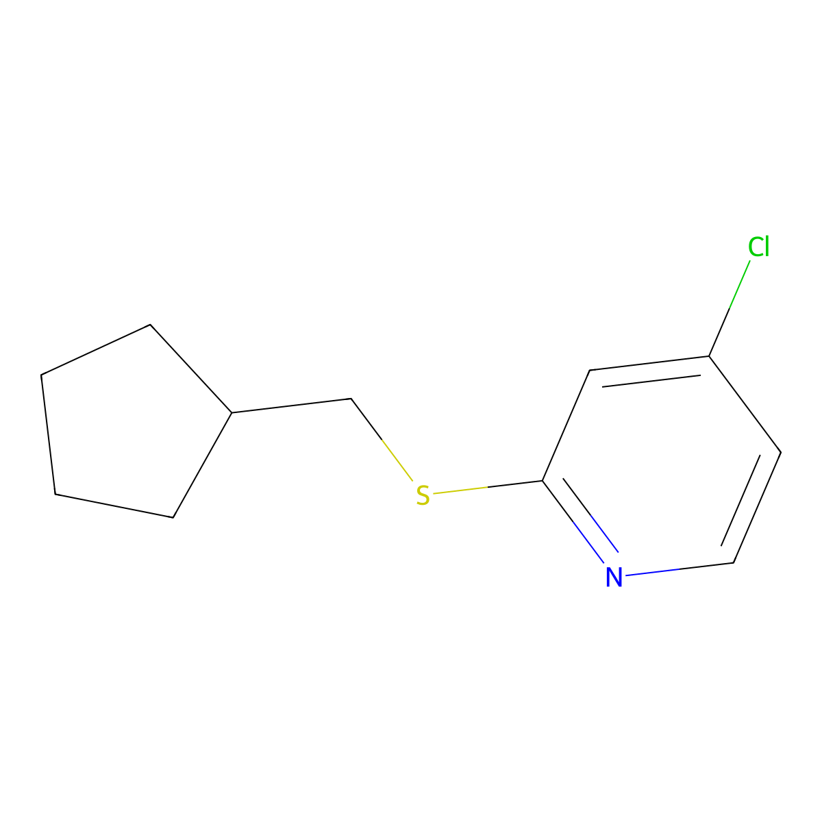 4-Chloro-2-((cyclopentylmethyl)thio)pyridine molecular structure, CAS 1346707-41-2