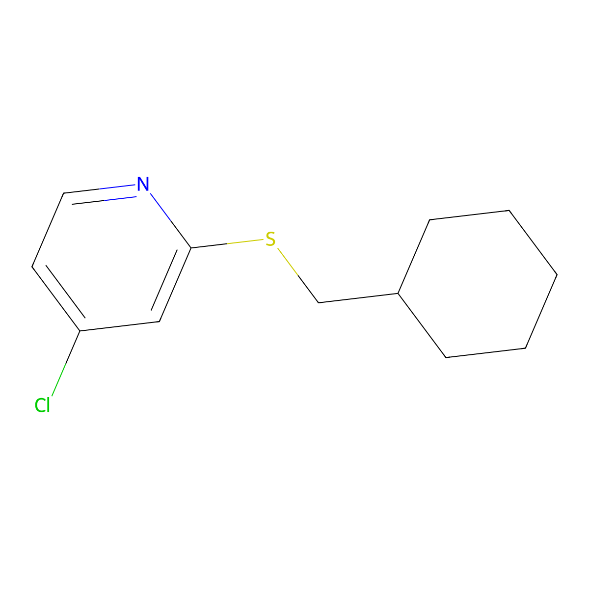 4-Chloro-2-((cyclohexylmethyl)thio)pyridine molecular structure, CAS 1346707-42-3