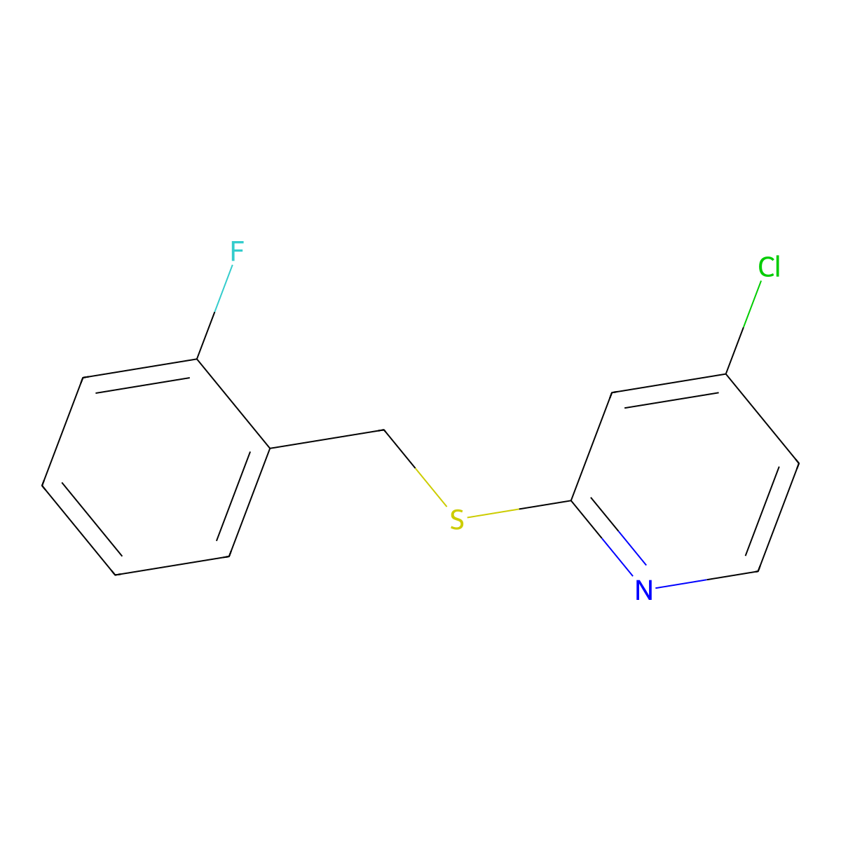 4-Chloro-2-((2-fluorobenzyl)thio)pyridine molecular structure, CAS 1346707-43-4